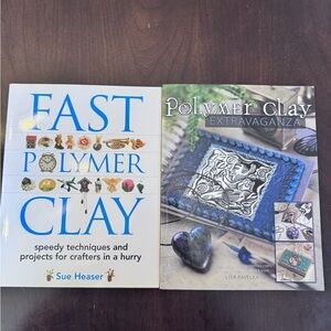 Set of 2 Books. Fast Polymer Clay and Polymer Clay Extravaganza. Paperback